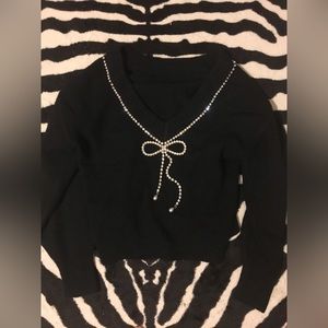 New! SOLDOUT Express Embellished Bow Tie Sweater